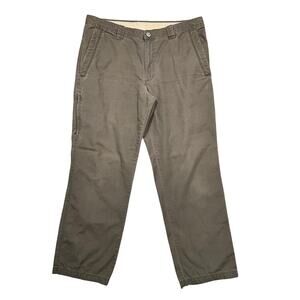 Columbia Omni-Shield Olive Cargo Utility Hiking Cotton Straight Pants Mens 37 32